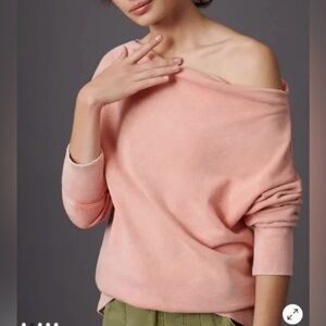 Pilcro & The Letterpress x Anthro Donna Boat Neck Coral Tunic Sweatshirt Medium